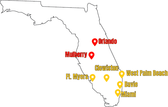 Eight Florida Locations Map